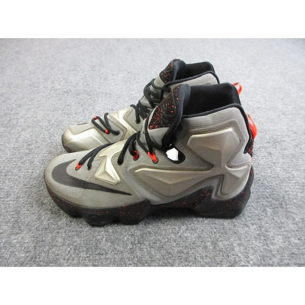 Nike LeBron 13 Rubber City Shoes Mens Size 12 Gray Basketball Sneaker 807219-003